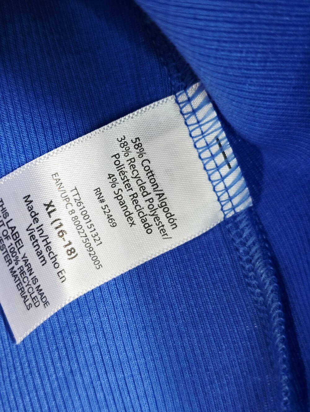 Time and Tru Blue Ribbed Tank Top - Women's - Picture 6 of 7